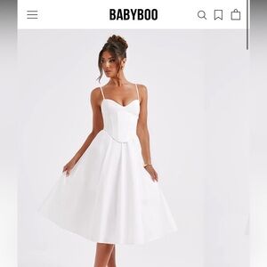 BABYBOO White Corset-Top Midi Dress